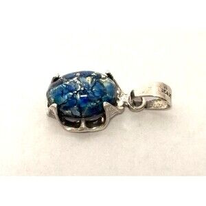 Vintage Pendant Confetti/Dichoric Art Glass Sterling Silver Stamped Mexico 925